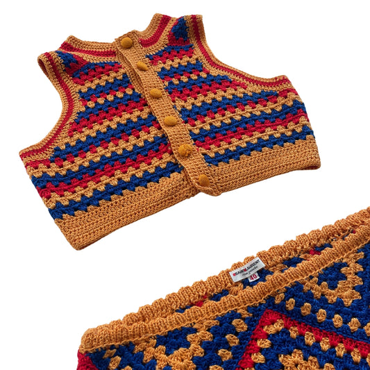 Saint Laurent Rive Gauche Knit Top & Short Set