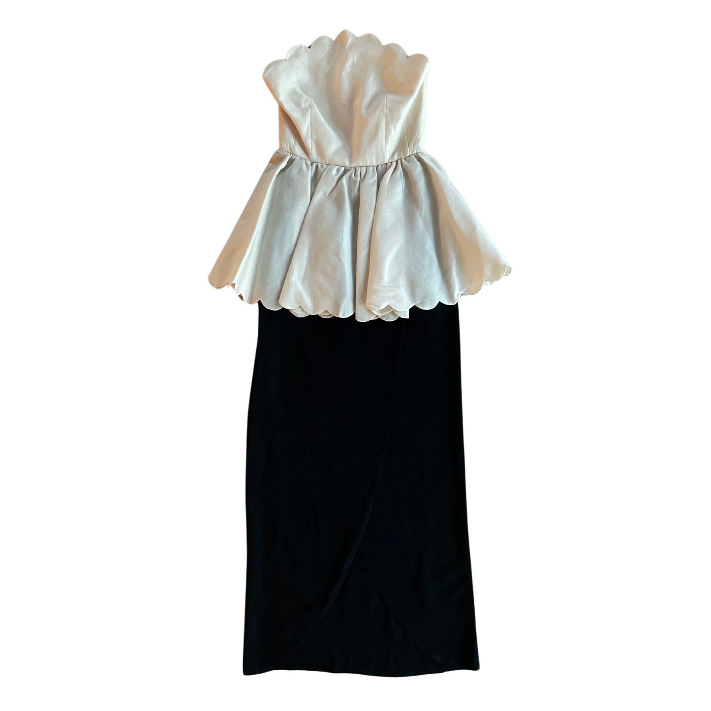 Valentino Spring Summer 1983 Runway Peplum Scalloped Gown