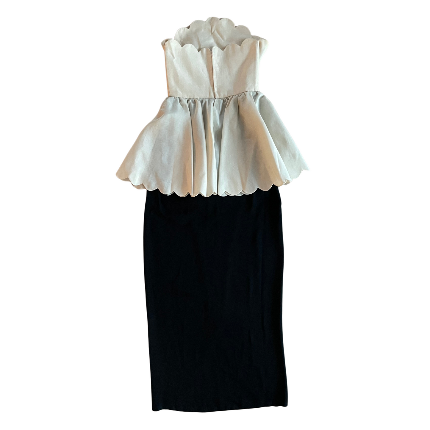 Valentino Spring Summer 1983 Runway Peplum Scalloped Gown