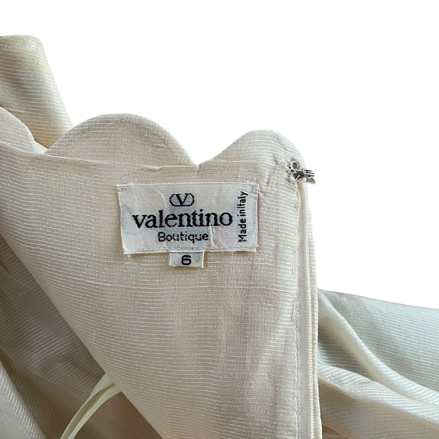Valentino Spring Summer 1983 Runway Peplum Scalloped Gown