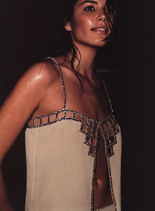 Chloé Spring Summer 2000 Runway Rhinestone Halter Top