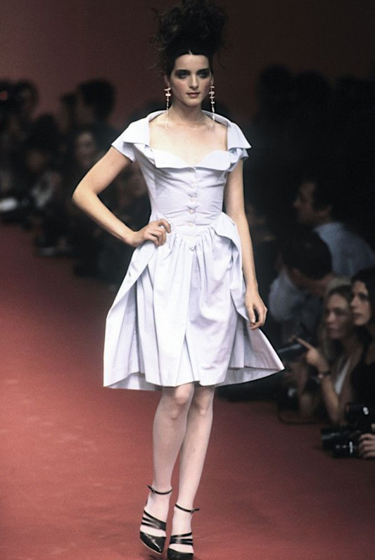 Vivienne Westwood Spring Summer 1997 Runway Cotton Pink Dress