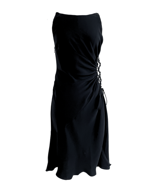 Valentino Spring Summer 2004 black lattice cutout dress