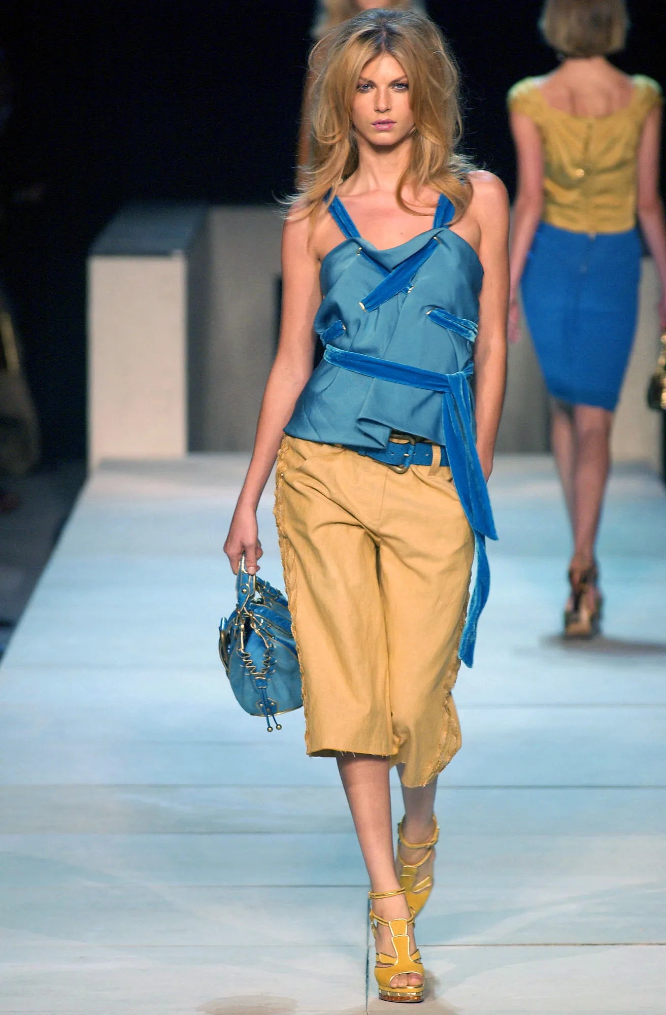 Louis Vuitton Spring Summer 2004 Teal Corset Top