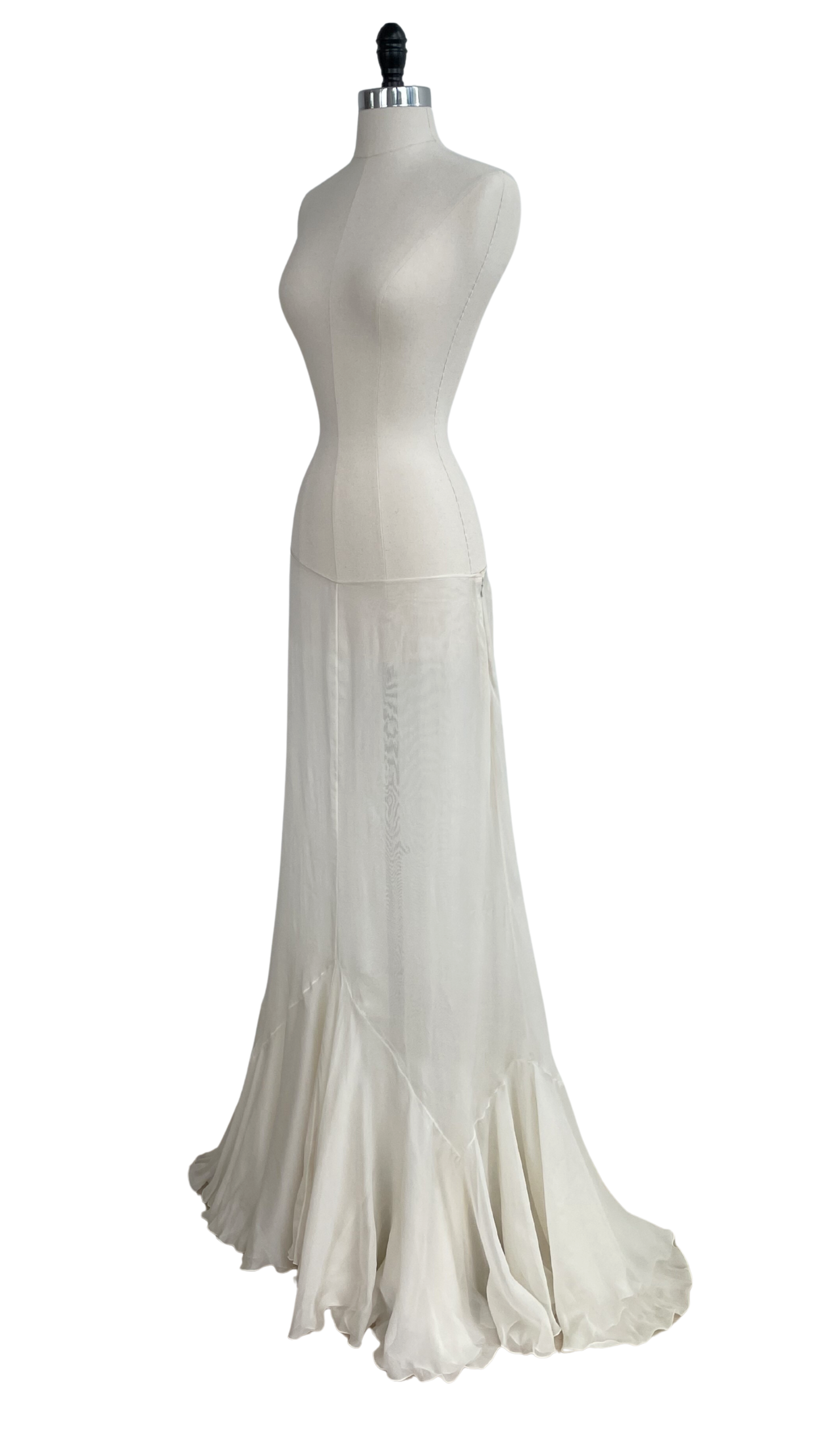Valentino Spring Summer 2004 Runway White Silk Skirt Look 78