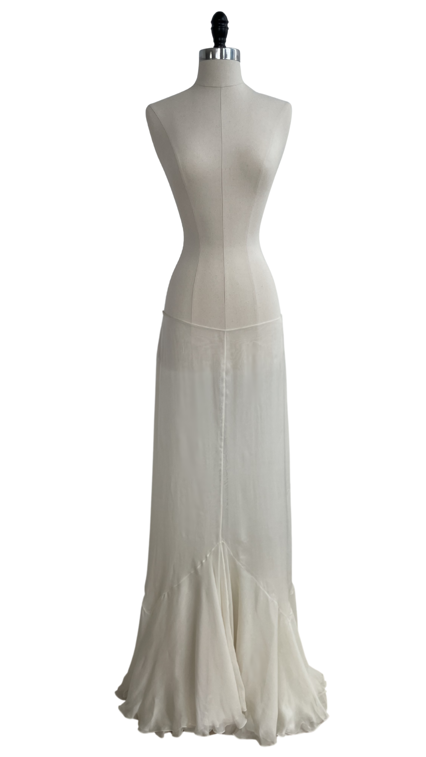 Valentino Spring Summer 2004 Runway White Silk Skirt Look 78