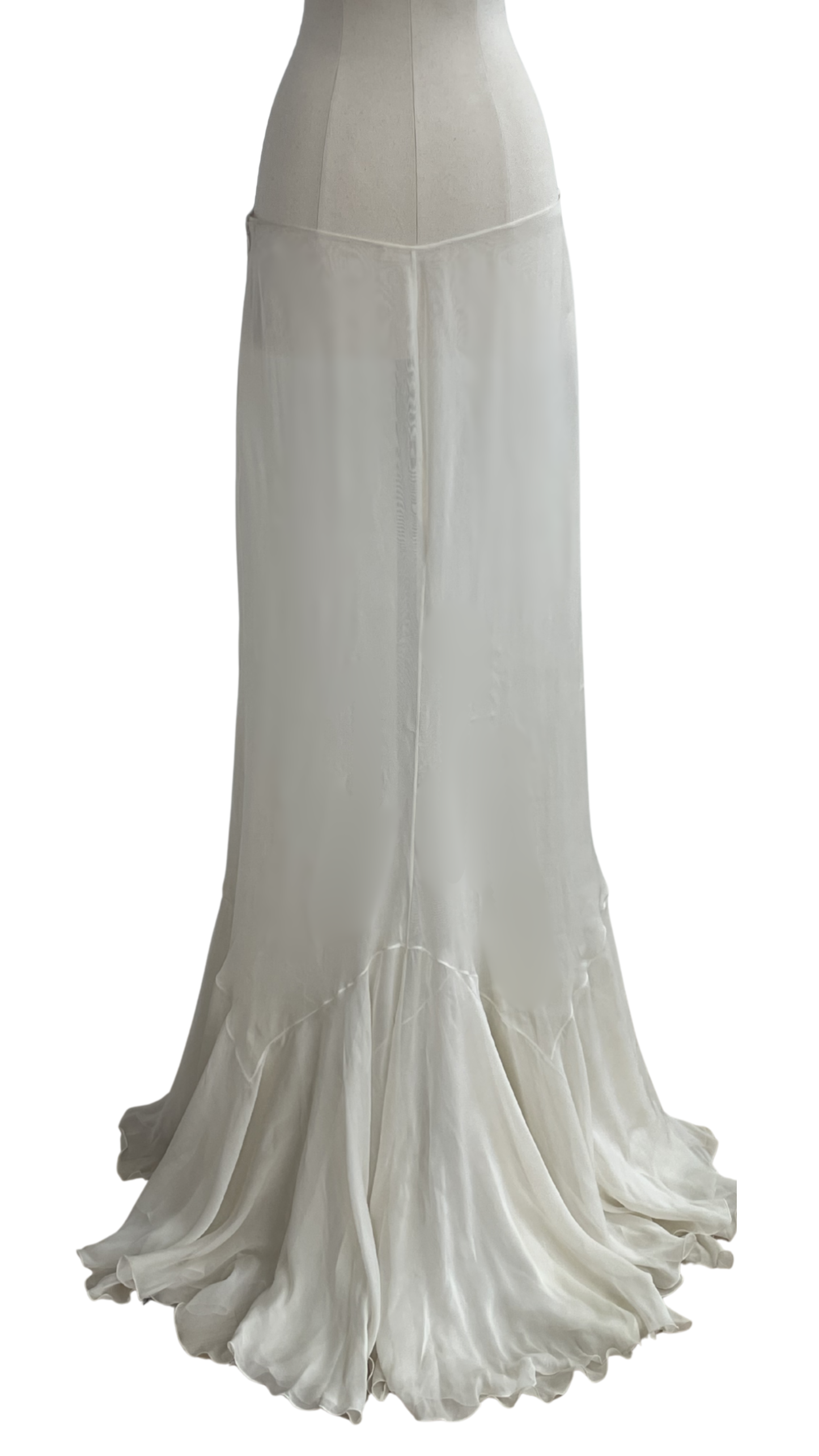 Valentino Spring Summer 2004 Runway White Silk Skirt Look 78