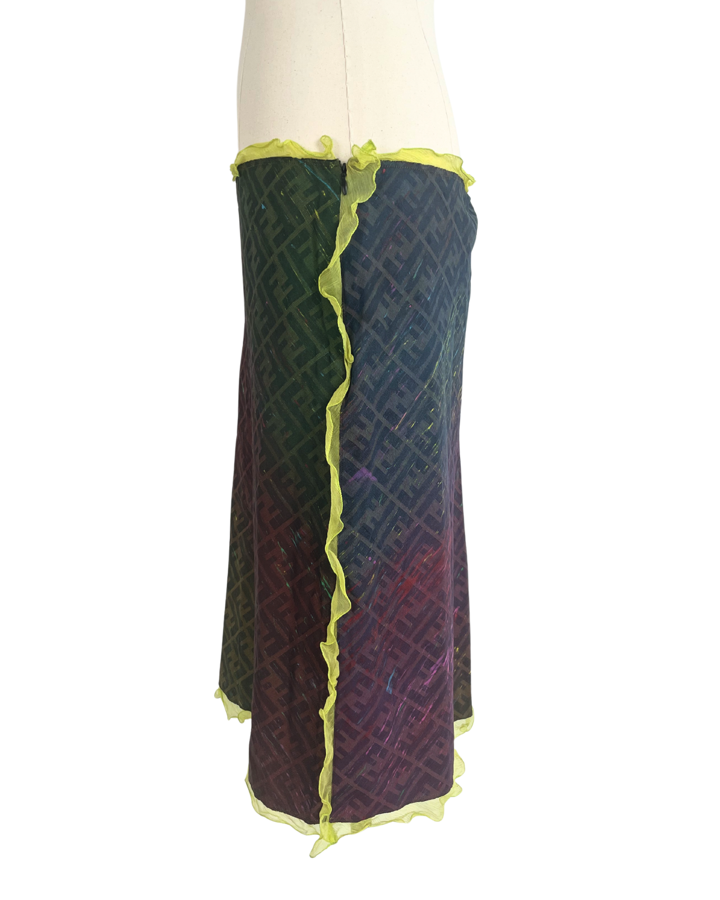 Fendi Spring Summer 2000 Runway Zucca Rainbow Skirt