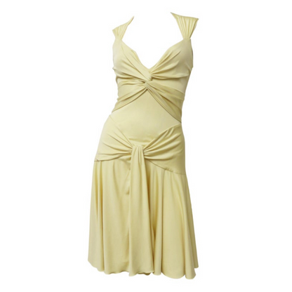 Valentino Spring Summer 2004 Butter Yellow Silk Dress