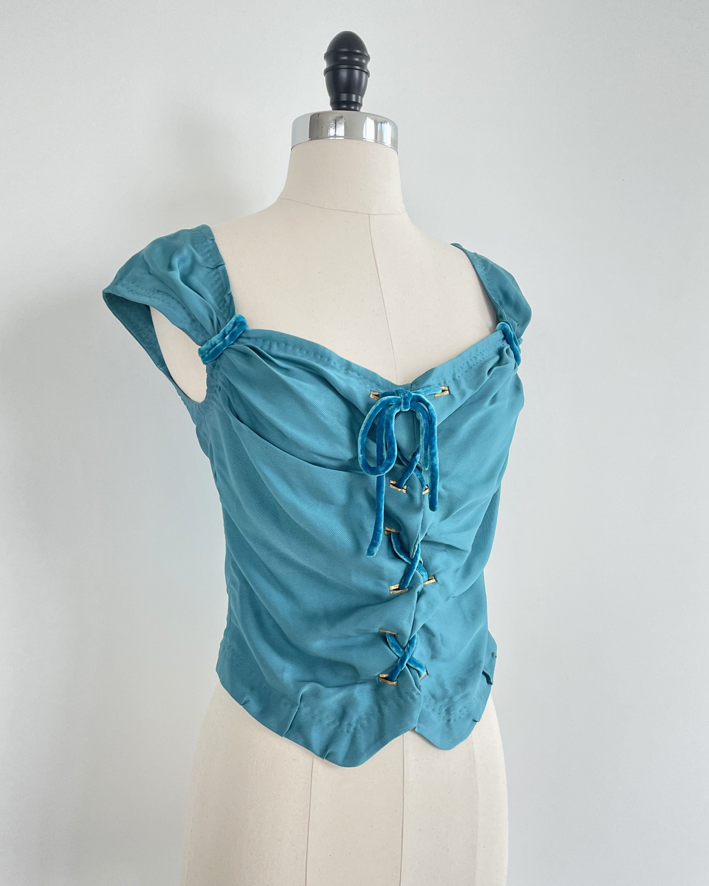 Louis Vuitton Spring Summer 2004 Teal Corset Top