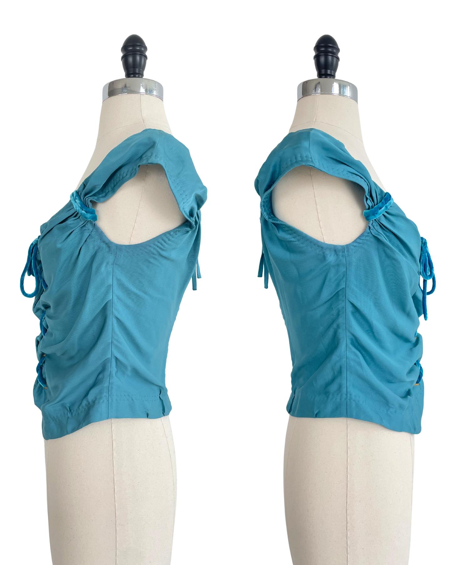 Louis Vuitton Spring Summer 2004 Teal Corset Top