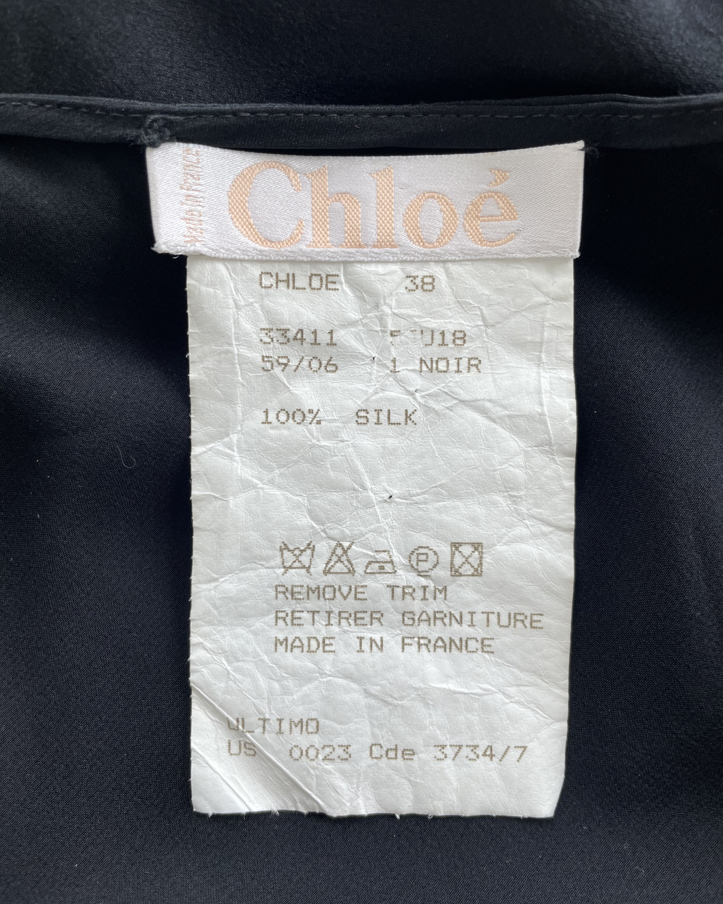 Chloé Fall Winter 1998 Black Midi Silk Skirt
