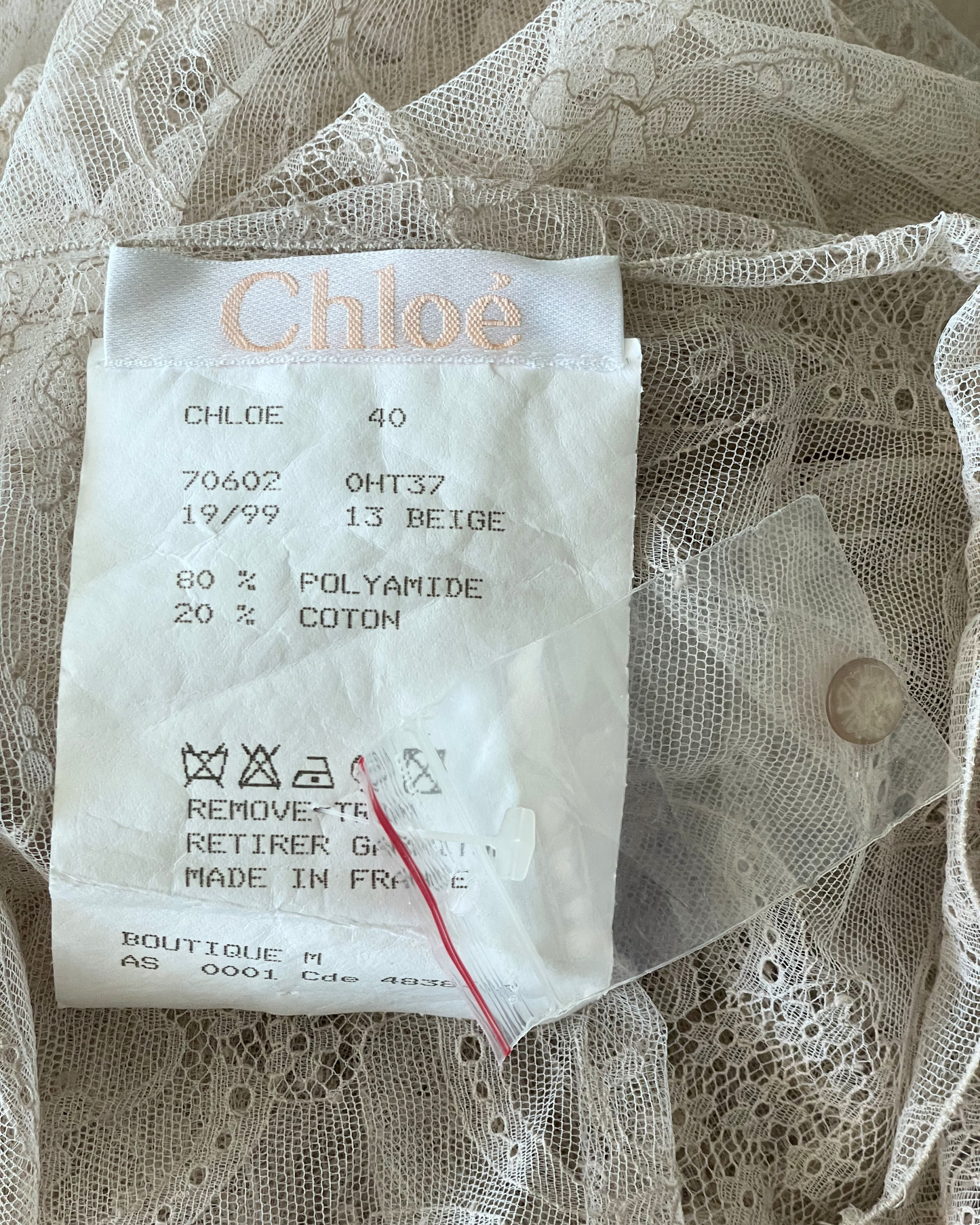 Chloé Fall Winter 1999 Runway Lace Dress