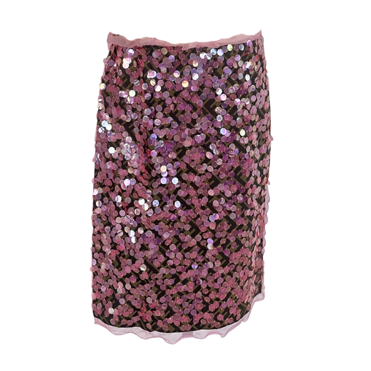 Fendi Spring Summer 2000 Runway Zucca Pink Sequin Skirt