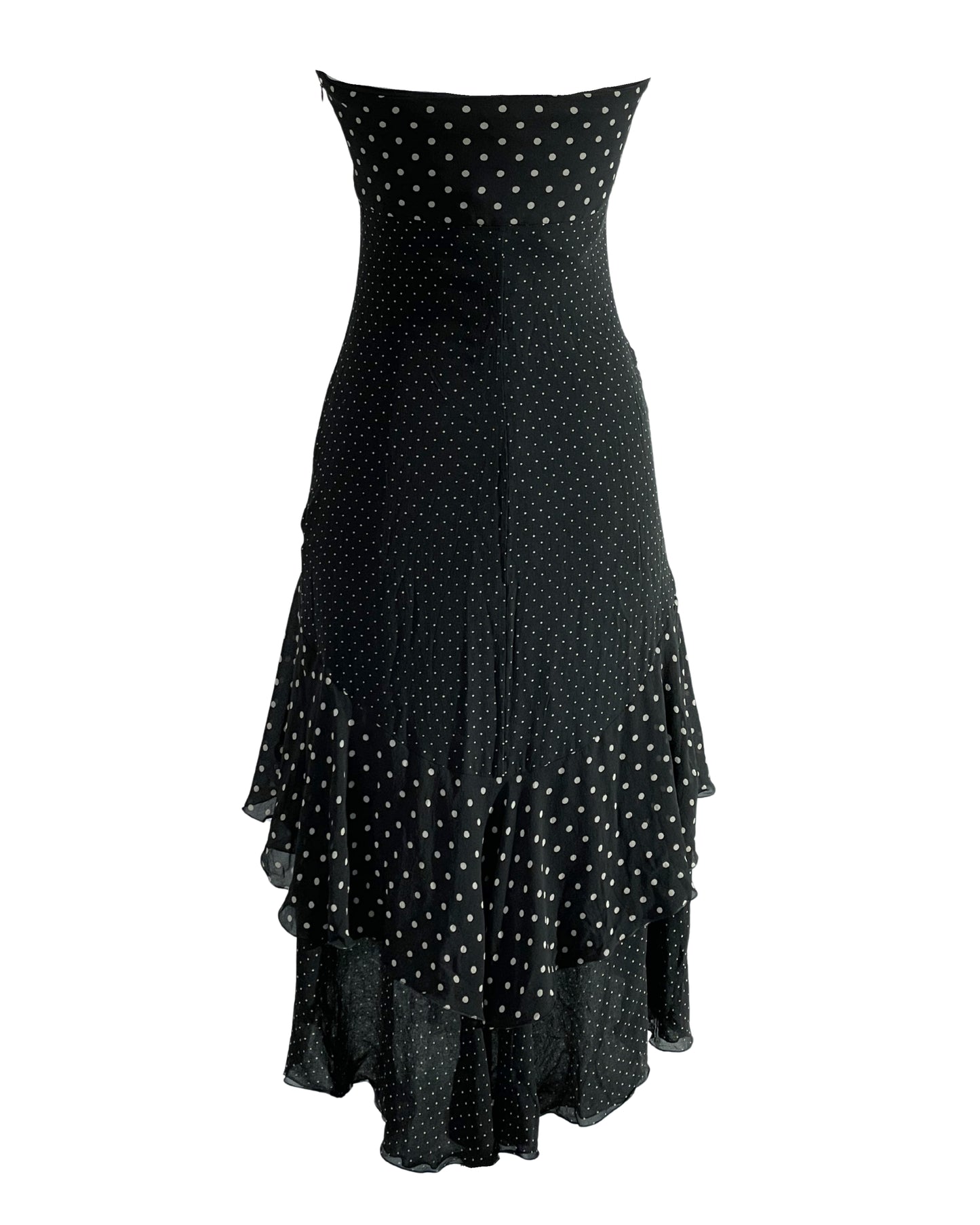 Valentino Spring Summer 2002 Runway Black Polka Dot Ruffle Dress