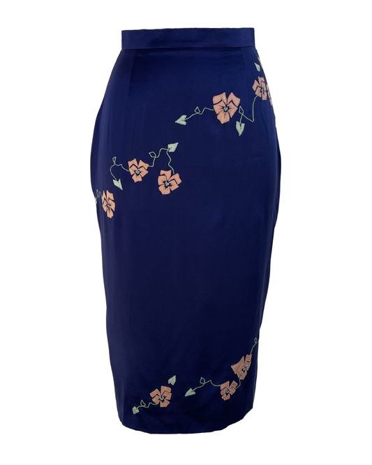 Chloé Fall Winter 1998 Runway Silk Floral Skirt Look 3