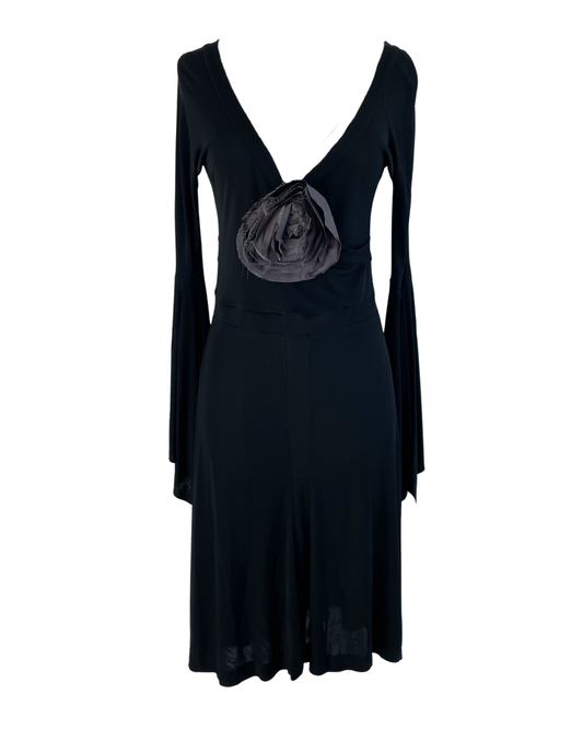 Yves Saint Laurent Spring Summer 2003 Runway Floral Applique Dress Look 28