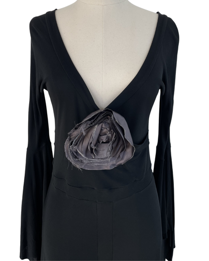 Yves Saint Laurent Spring Summer 2003 Runway Floral Applique Dress Look 28