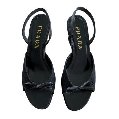 Prada Bow Slingback Kitten Heels