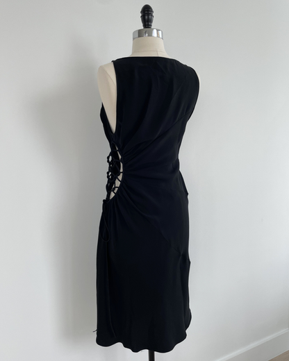 Valentino Spring Summer 2004 Runway Lattice Cutout Black Dress
