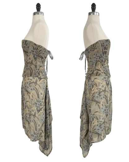 Chloé Spring Summer 2000 'I Love You' Linen Corset + Skirt Set