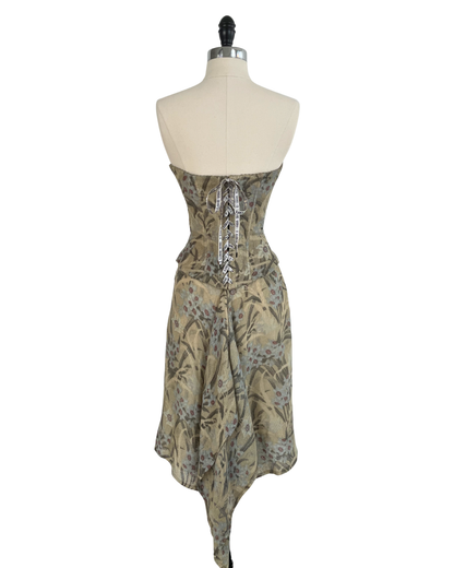 Chloé Spring Summer 2000 'I Love You' Linen Corset + Skirt Set