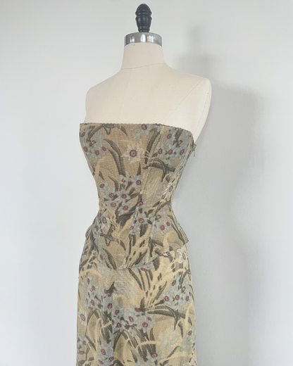Chloé Spring Summer 2000 'I Love You' Linen Corset + Skirt Set