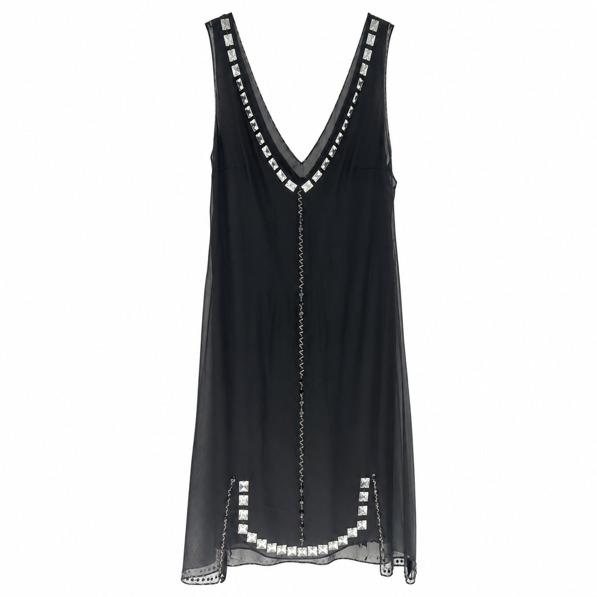 Prada Fall Winter 1997 Runway Beaded Embellished Mini Dress