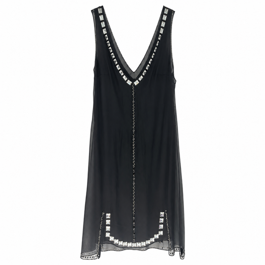 Prada Fall Winter 1997 Runway Beaded Embellished Mini Dress