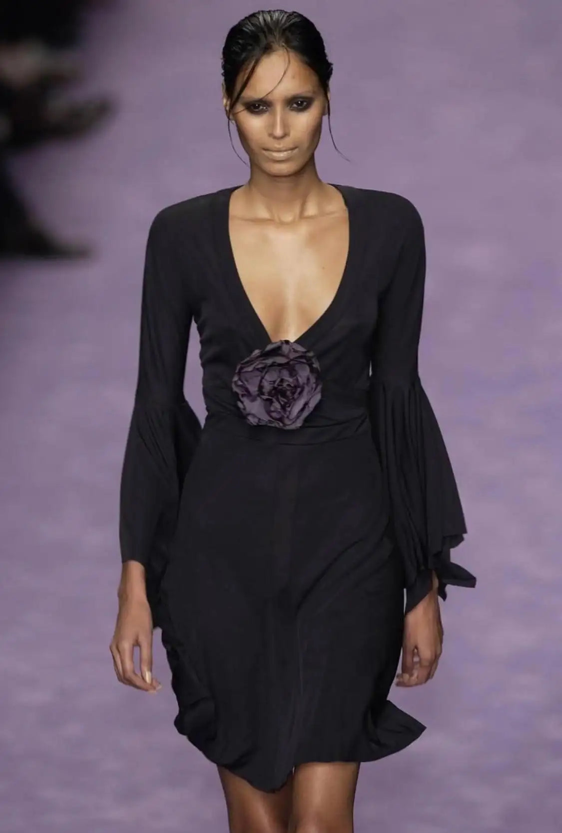 Yves Saint Laurent Spring Summer 2003 Runway Floral Applique Dress Loo –  The Rareté