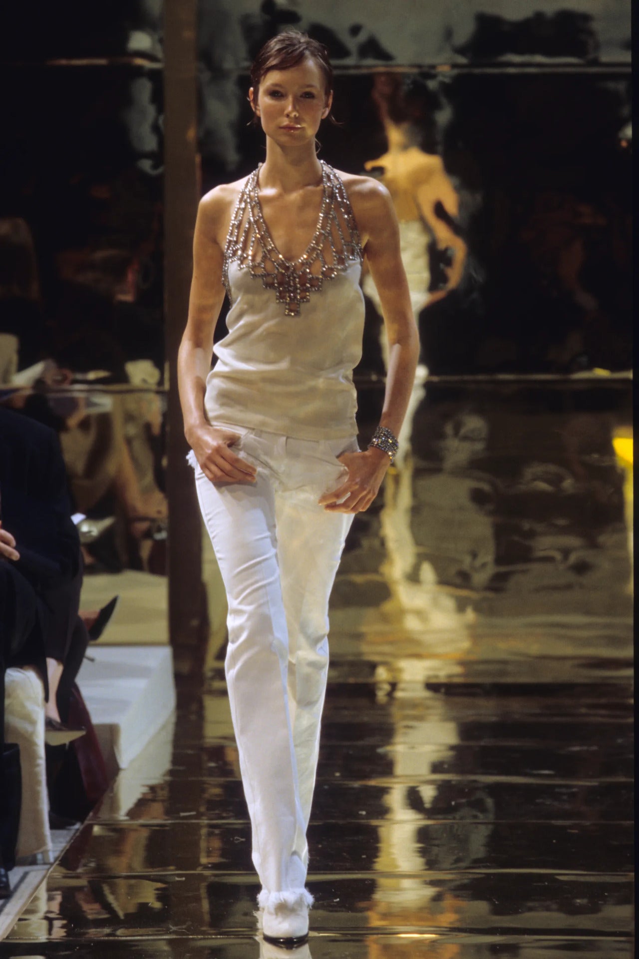 Chloé Spring Summer 2000 Runway Rhinestone Halter Top