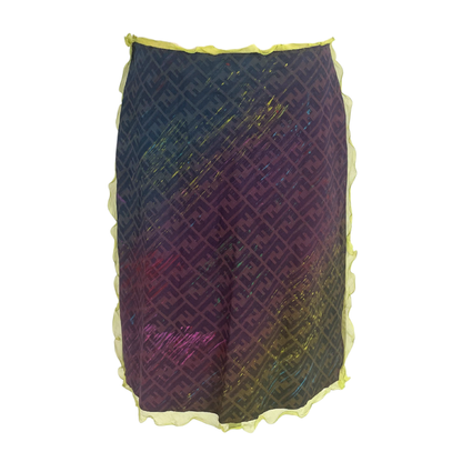 Fendi Spring Summer 2000 Runway Zucca Rainbow Skirt