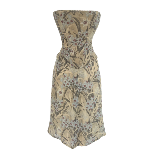 Chloé Spring Summer 2000 'I Love You' Linen Corset + Skirt Set