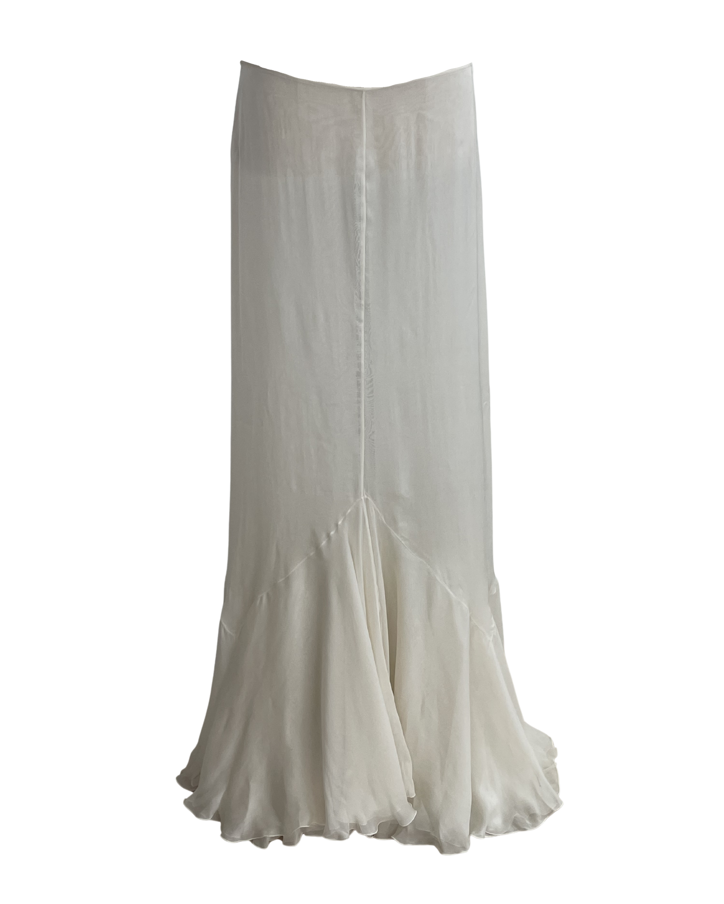 Valentino Spring Summer 2004 Runway White Silk Skirt Look 78