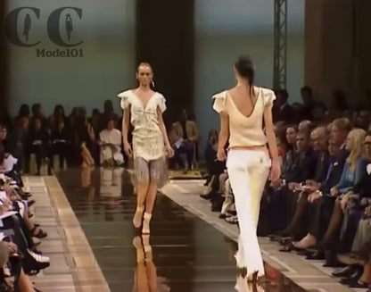 Chloé Spring Summer 2000 'I Love You' Linen Corset + Skirt Set