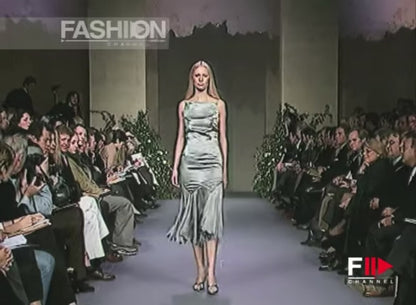 Chloé Spring Summer 1999 Gray Blue Silk Midi Dress