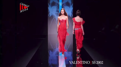 Valentino Spring Summer 2002 Runway Black Polka Dot Ruffle Dress