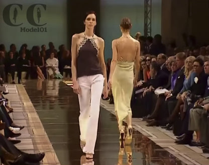 Chloé Spring Summer 2000 Runway Rhinestone Halter Top