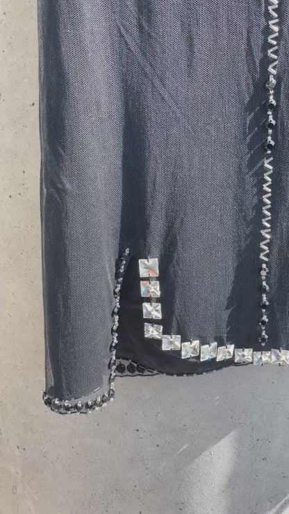 Prada Fall Winter 1997 Bead Embellished Mini Dress
